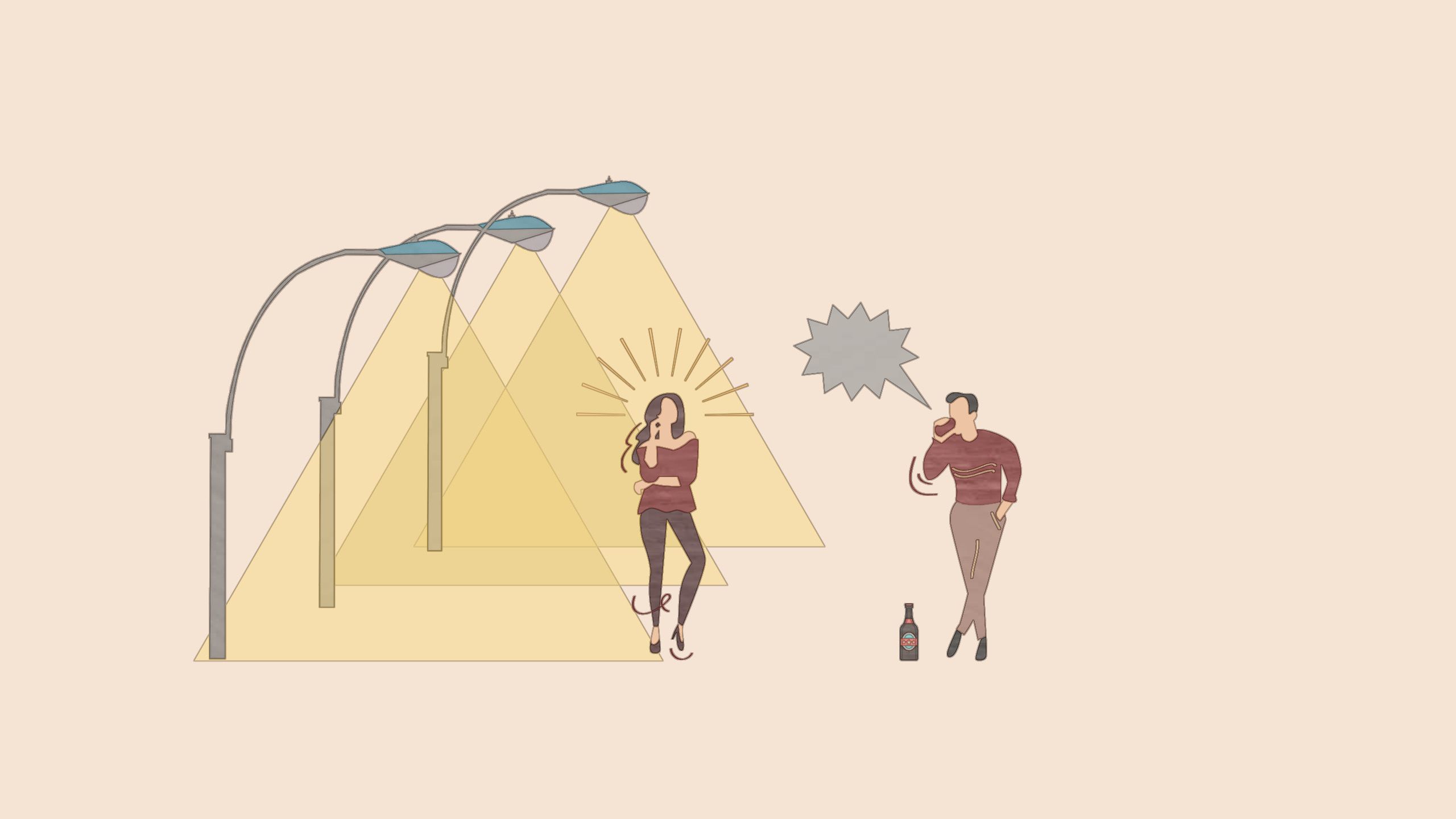 Grafik: Die Straßenlaternen werden heller.